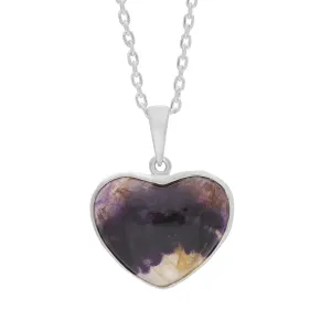 Sterling Silver Blue John Unique Heart Pendant