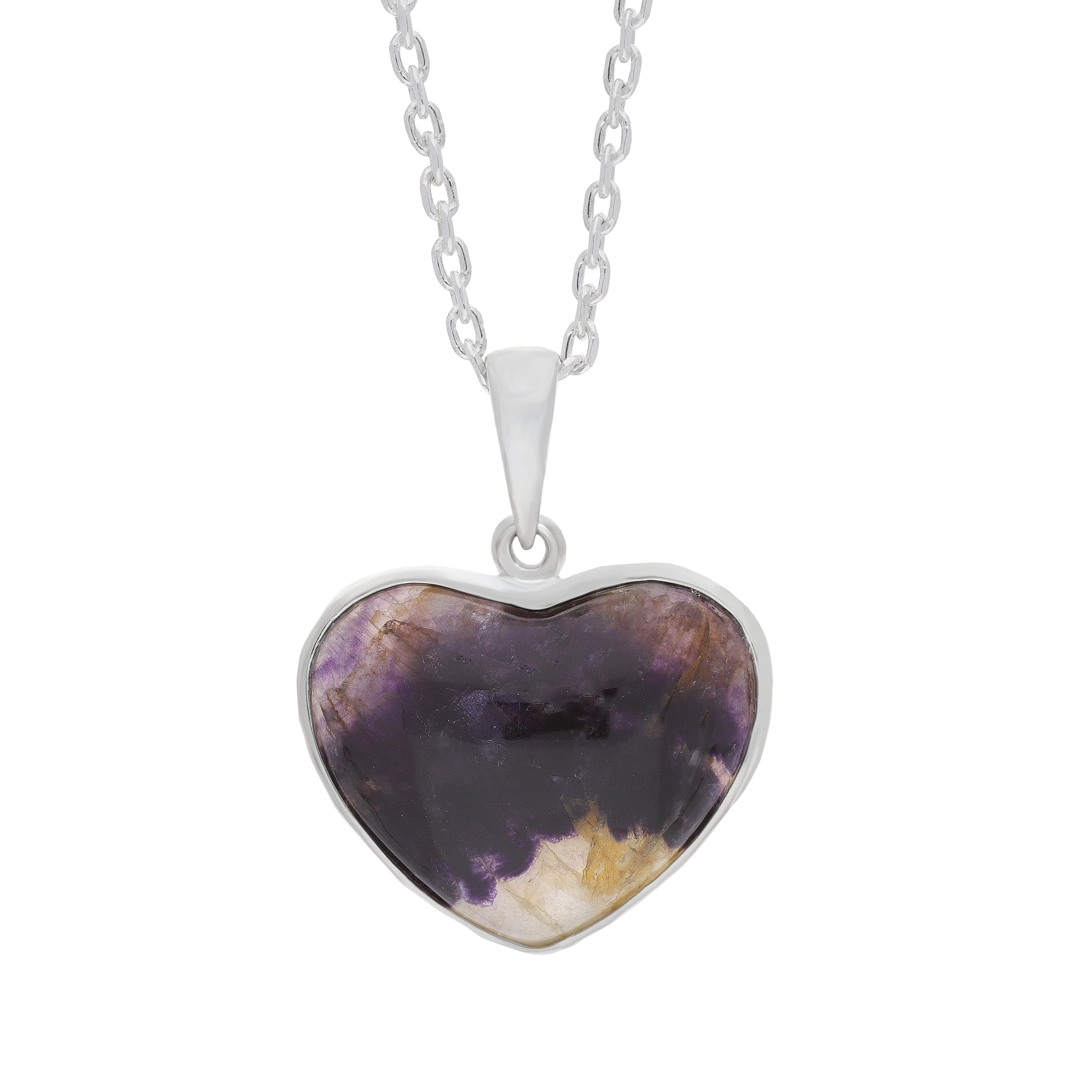 Sterling Silver Blue John Unique Heart Pendant
