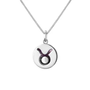Sterling Silver Blue John  Zodiac Taurus Round Necklace