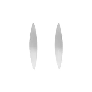 Sterling Silver Brushed Long Marquise Drop Earrings D