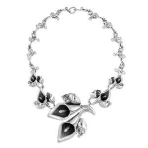 Sterling Silver Calla Lily Bouquet Necklace