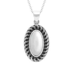 Sterling Silver Carrara Marble Crescent Small Necklace