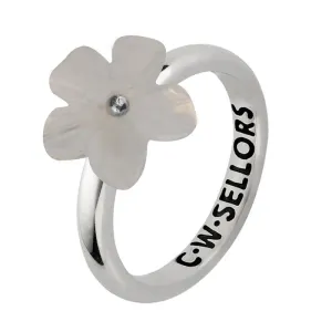Sterling Silver Chalcedony Tuberose 12mm Desert Rose Ring
