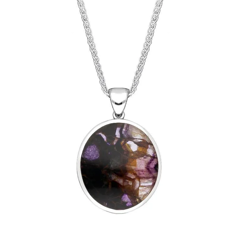 Sterling Silver Chatsworth House Blue John House Style Necklace