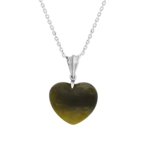 Sterling Silver Connemara Fluted Bail Medium Carved Heart Necklace D