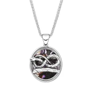 Sterling Silver Devonshire Snake Blue John Necklace D