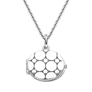 Sterling Silver Dotted Oval Keepsake Locket