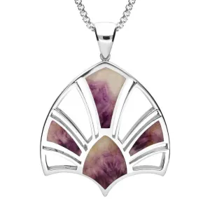 Sterling Silver Eight Stone Blue John Style & Fashion Tiara Inspired Necklace