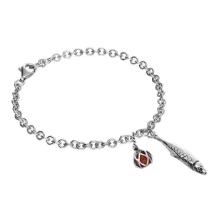 Sterling Silver Emma Stothard Silver Darling Amber Float Charm Bracelet