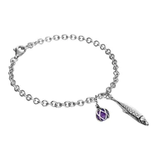 Sterling Silver Emma Stothard Silver Darling Amethyst Float Charm Bracelet