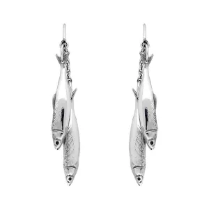 Sterling Silver Emma Stothard Silver Darling Double Drop Hook Earrings
