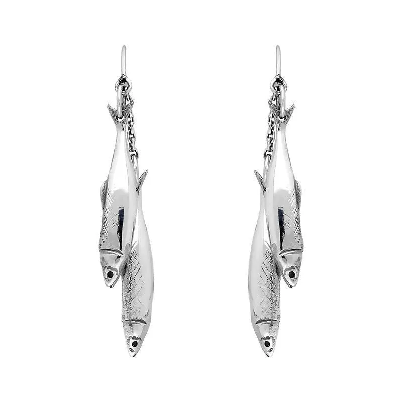Sterling Silver Emma Stothard Silver Darling Double Drop Hook Earrings