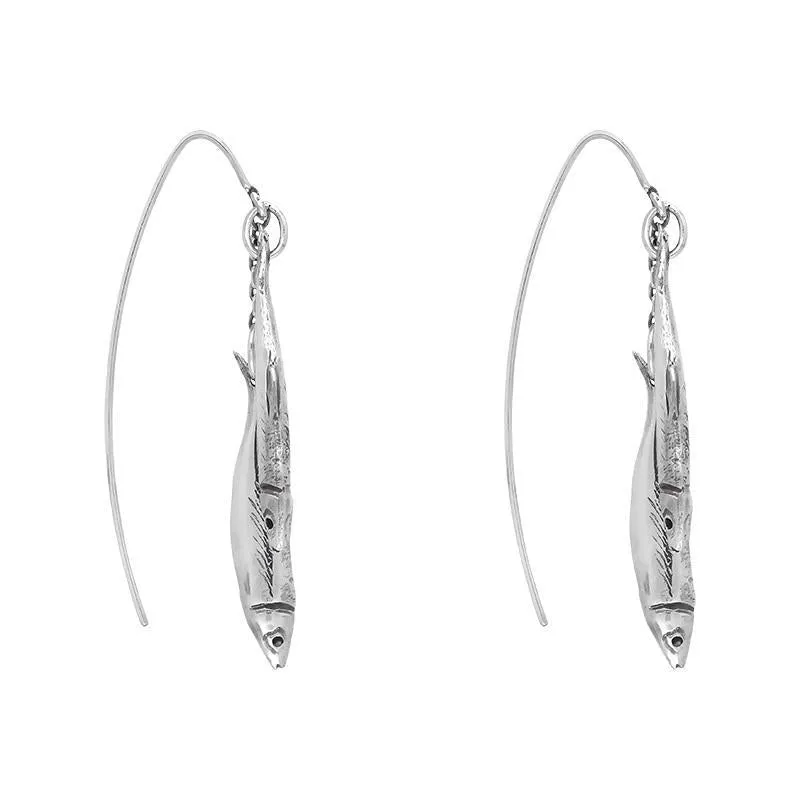 Sterling Silver Emma Stothard Silver Darling Double Drop Hook Earrings