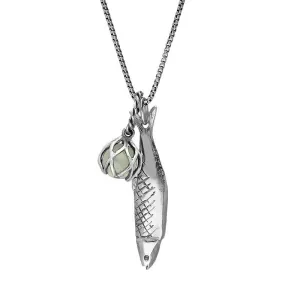 Sterling Silver Emma Stothard Silver Darling Green Quartz Float Petite Charm Necklace