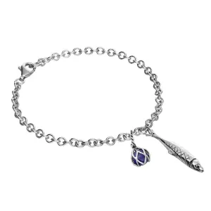 Sterling Silver Emma Stothard Silver Darling Lapis Lazuli Float Charm Bracelet