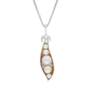 Sterling Silver Freshwater Pearl House & Garden Peapod Pendant
