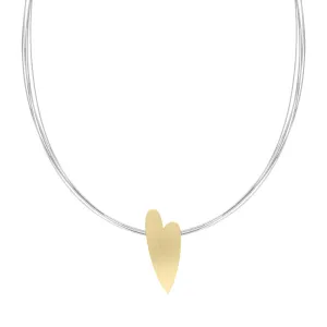 Sterling Silver Gold Plated Heart Necklace D