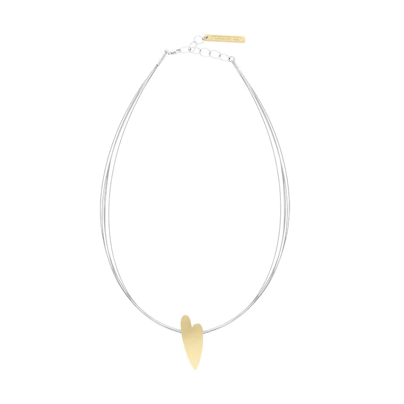 Sterling Silver Gold Plated Heart Necklace D