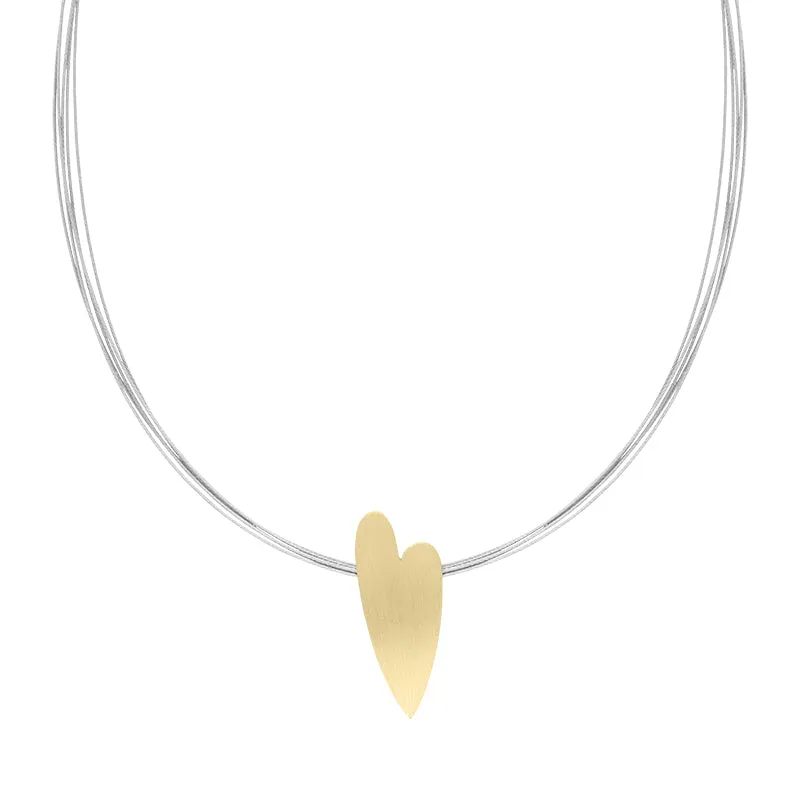 Sterling Silver Gold Plated Heart Necklace D