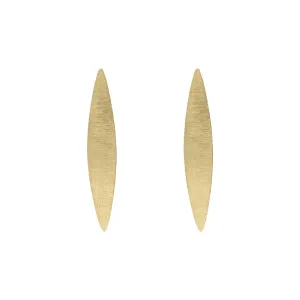 Sterling Silver Gold Plated Long Marquise Drop Earrings D