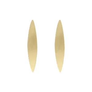 Sterling Silver Gold Plated Monika Long Marquise Stud Earrings D