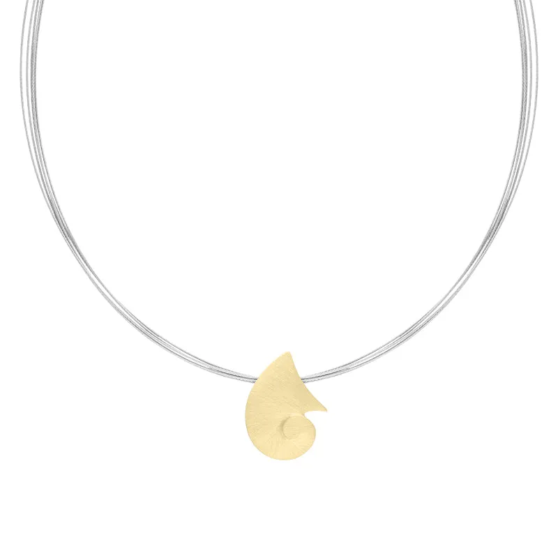 Sterling Silver Gold Plated Shell Shape Necklace D