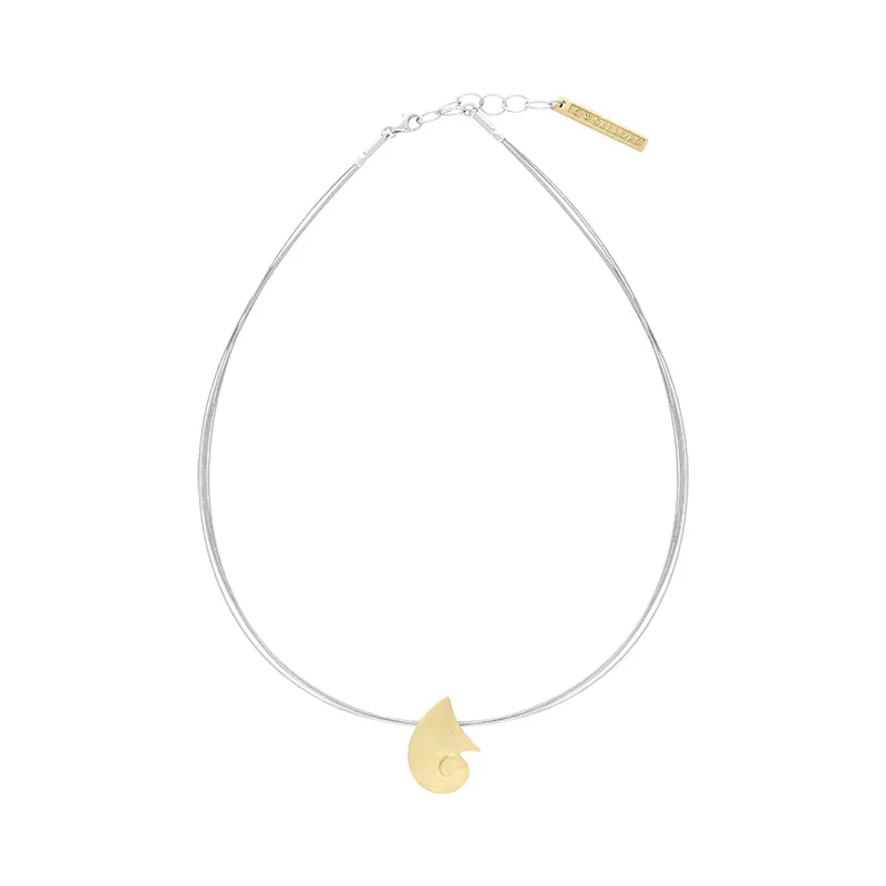 Sterling Silver Gold Plated Shell Shape Necklace D