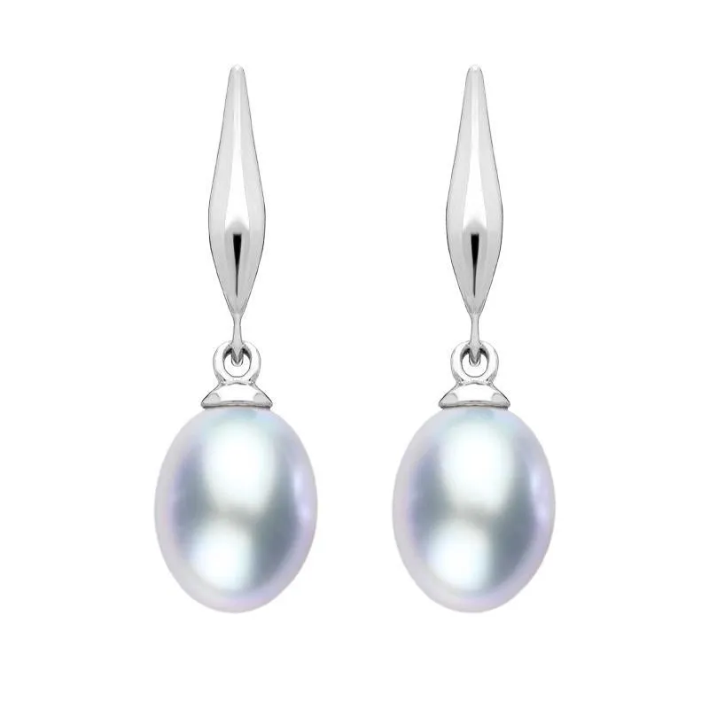 Sterling Silver Grey Pearl Drop Earrings