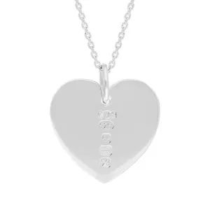Sterling Silver Hallmark Polished Heart Small Pendant Necklace
