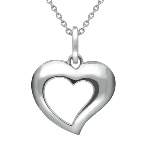 Sterling Silver Heart Frame Necklace D