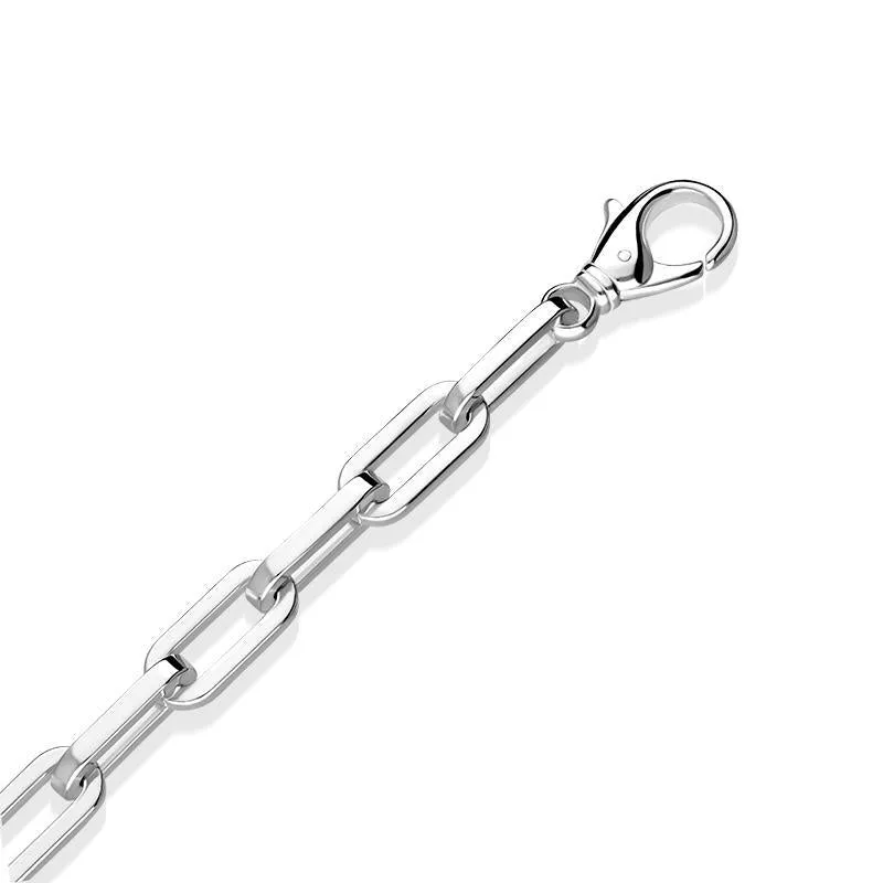 Sterling Silver Heavy Oval Link Bracelet D