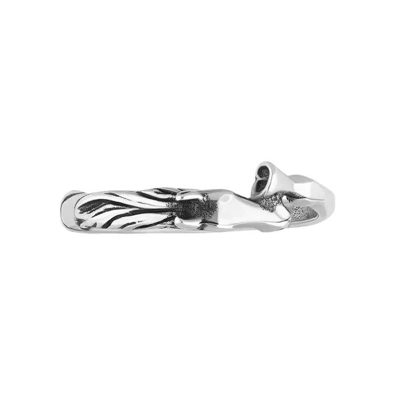 Sterling Silver Horse Head And Hoof Ring
