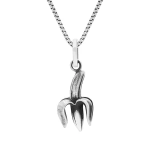 Sterling Silver House & Garden Oxidised Open Banana Small Pendant D
