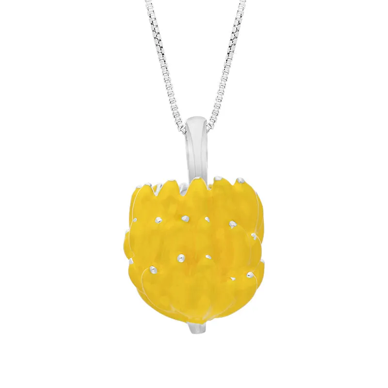 Sterling Silver House & Garden Yellow Banana Bunch Large Pendant D