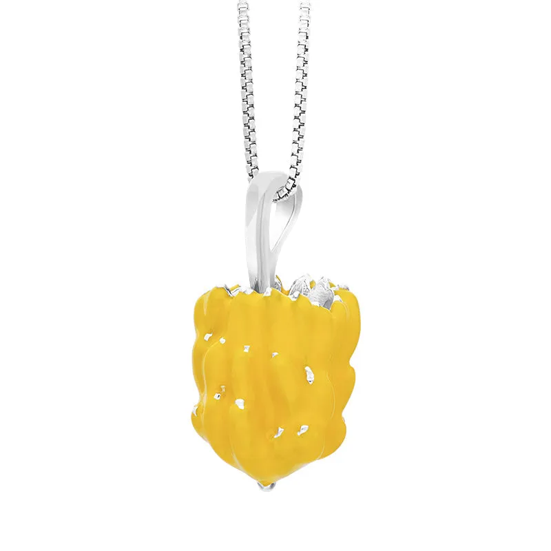 Sterling Silver House & Garden Yellow Banana Bunch Small Pendant D