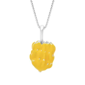 Sterling Silver House & Garden Yellow Banana Bunch Small Pendant D