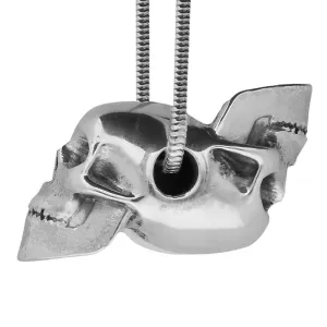 Sterling Silver Joined Rotating Skulls Necklace