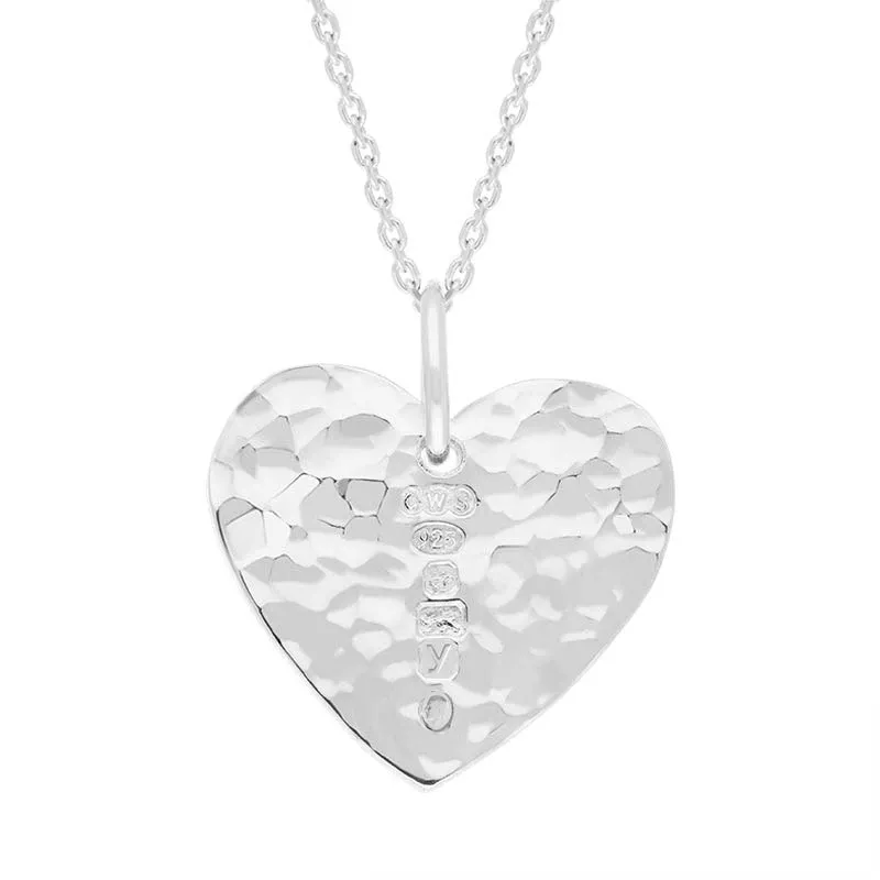 Sterling Silver King's Coronation Hallmark Hammered Heart Small Pendant D