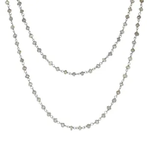 Sterling Silver Labradorite 4mm Bead Chain Link Necklace,