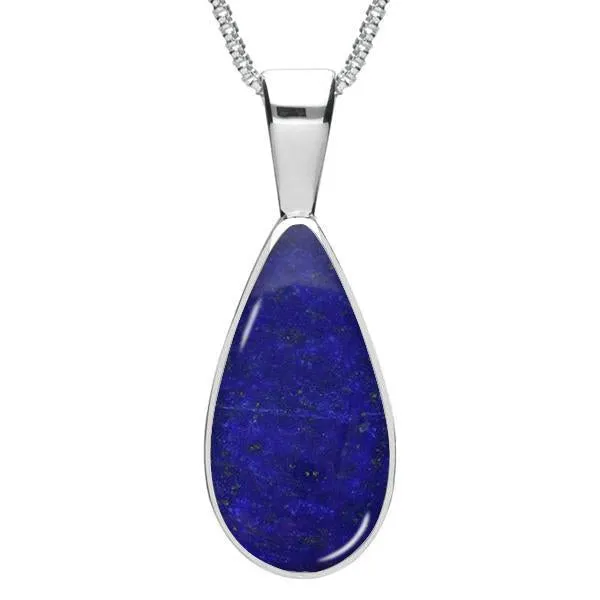 Sterling Silver Lapis Lazuli Classic Teardrop Necklace