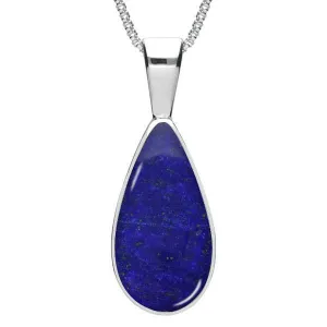 Sterling Silver Lapis Lazuli Classic Teardrop Necklace