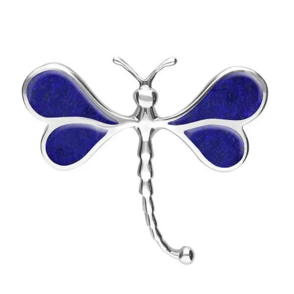 Sterling Silver Lapis Lazuli Dragonfly Brooch