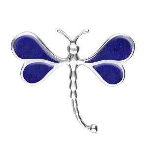 Sterling Silver Lapis Lazuli Dragonfly Brooch