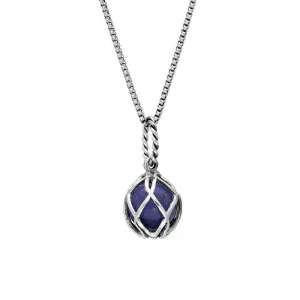 Sterling Silver Lapis Lazuli Emma Stothard Silver Darling 8mm Float Charm Necklace