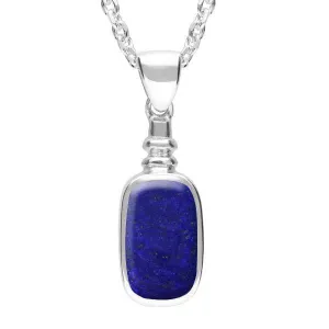 Sterling Silver Lapis Lazuli Oblong Bottle Top Necklace