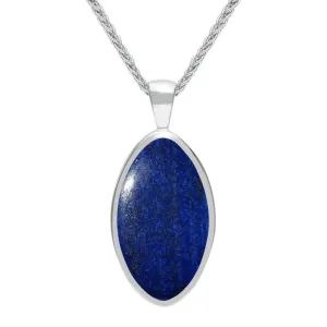 Sterling Silver Lapis Lazuli Oval Necklace