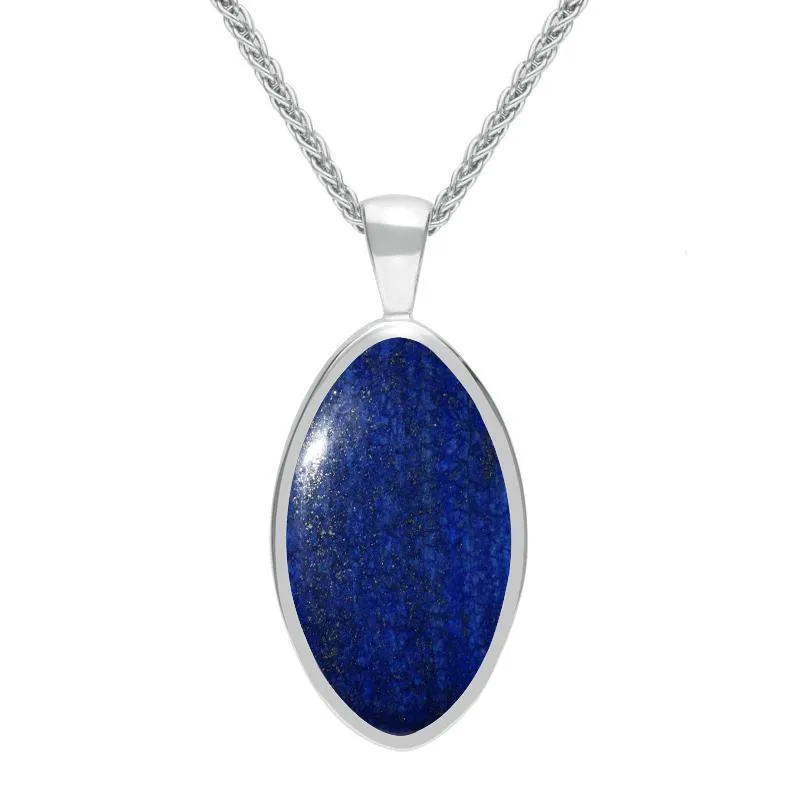 Sterling Silver Lapis Lazuli Oval Necklace