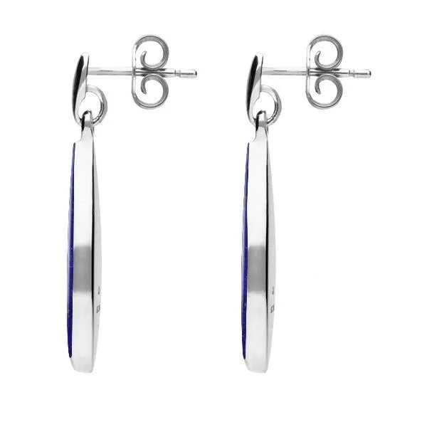 Sterling Silver Lapis Lazuli Pointed Pear Drop Earrings