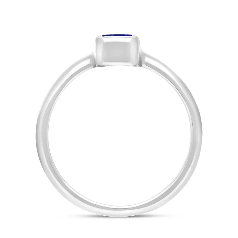 Sterling Silver Lapis Lazuli Slim Oblong Ring