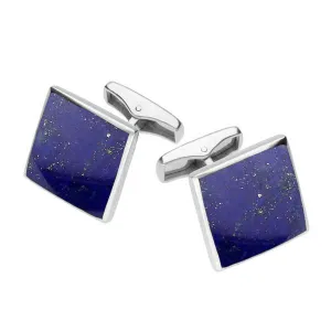 Sterling Silver Lapis Lazuli Square Shaped Cufflinks